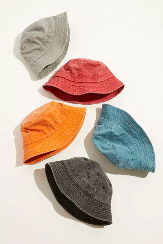 UO washed bucket hats