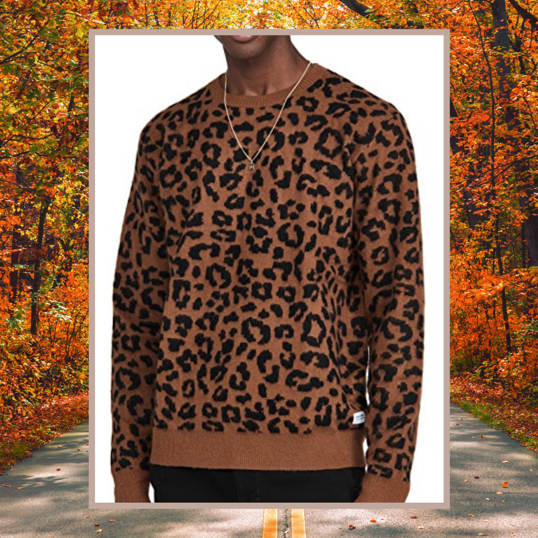 banks journal cheetah print sweater