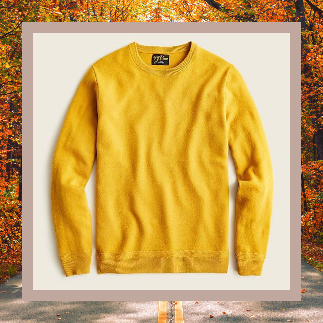 j.crew ochre yellow cashmere sweater