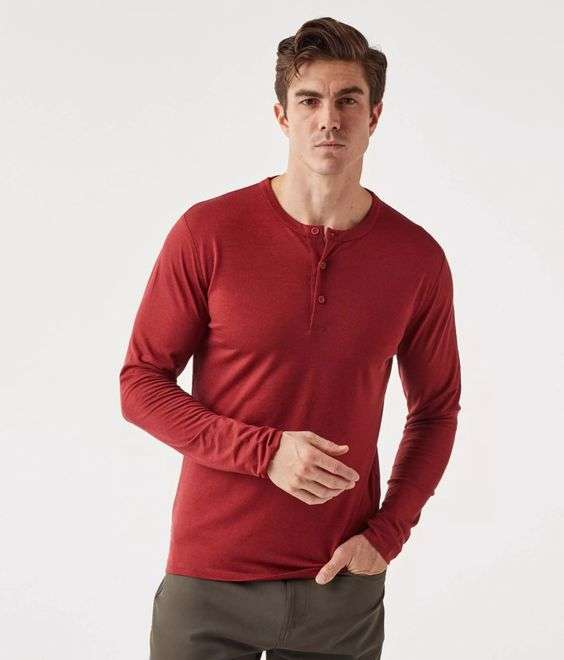 Mens henley hotsell shirt style