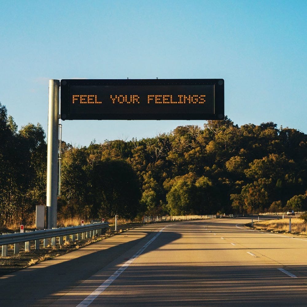 Feel Your Feelings Sign, Mental Health Therapy