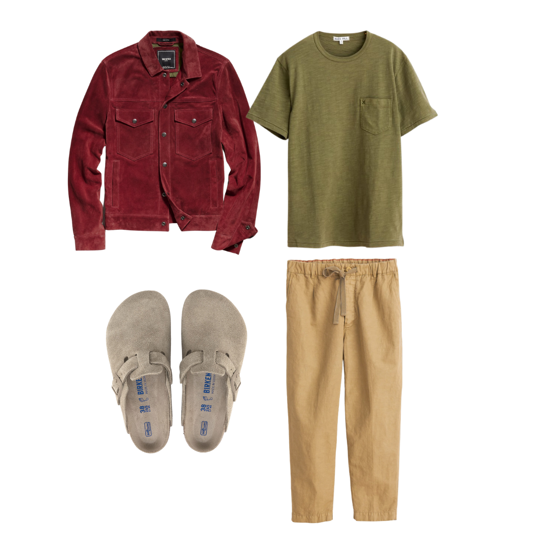 Brown Linen Dress Pants with T-shirt Outfits For Men (3 ideas & outfits)