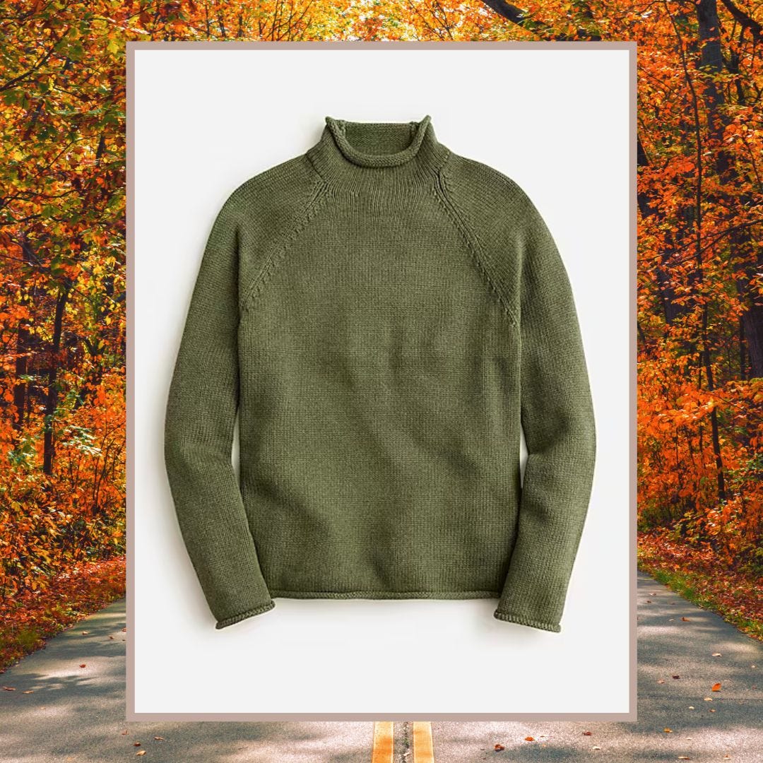 J.Crew rollneck sweater in heather moss