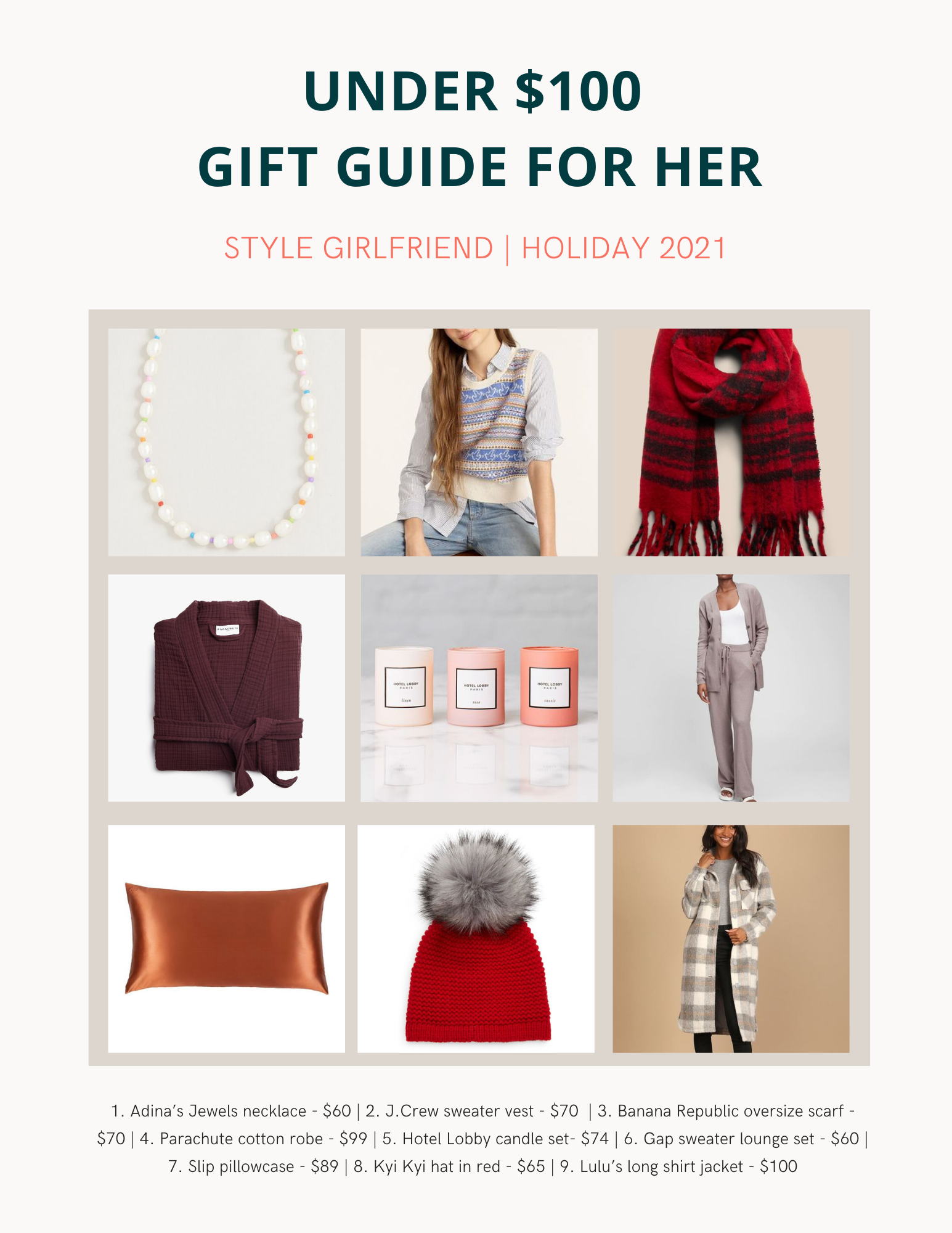 Under $100 gifts for Her gift guide
