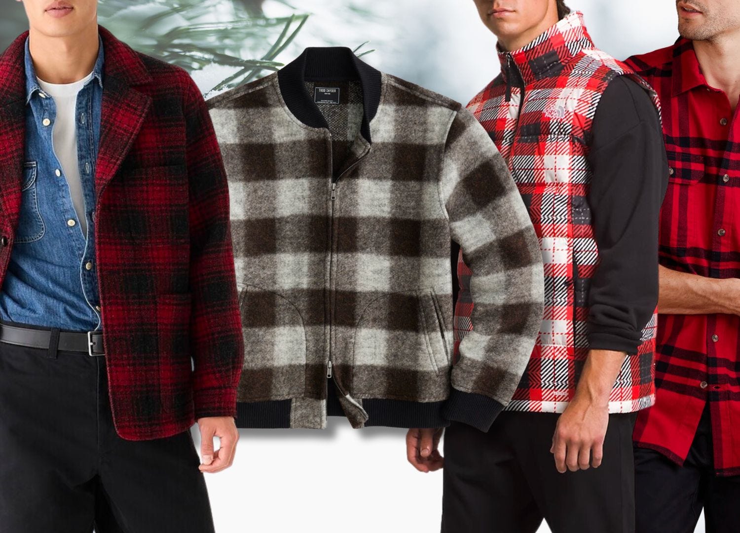 Red and black 2024 flannel mens outfit