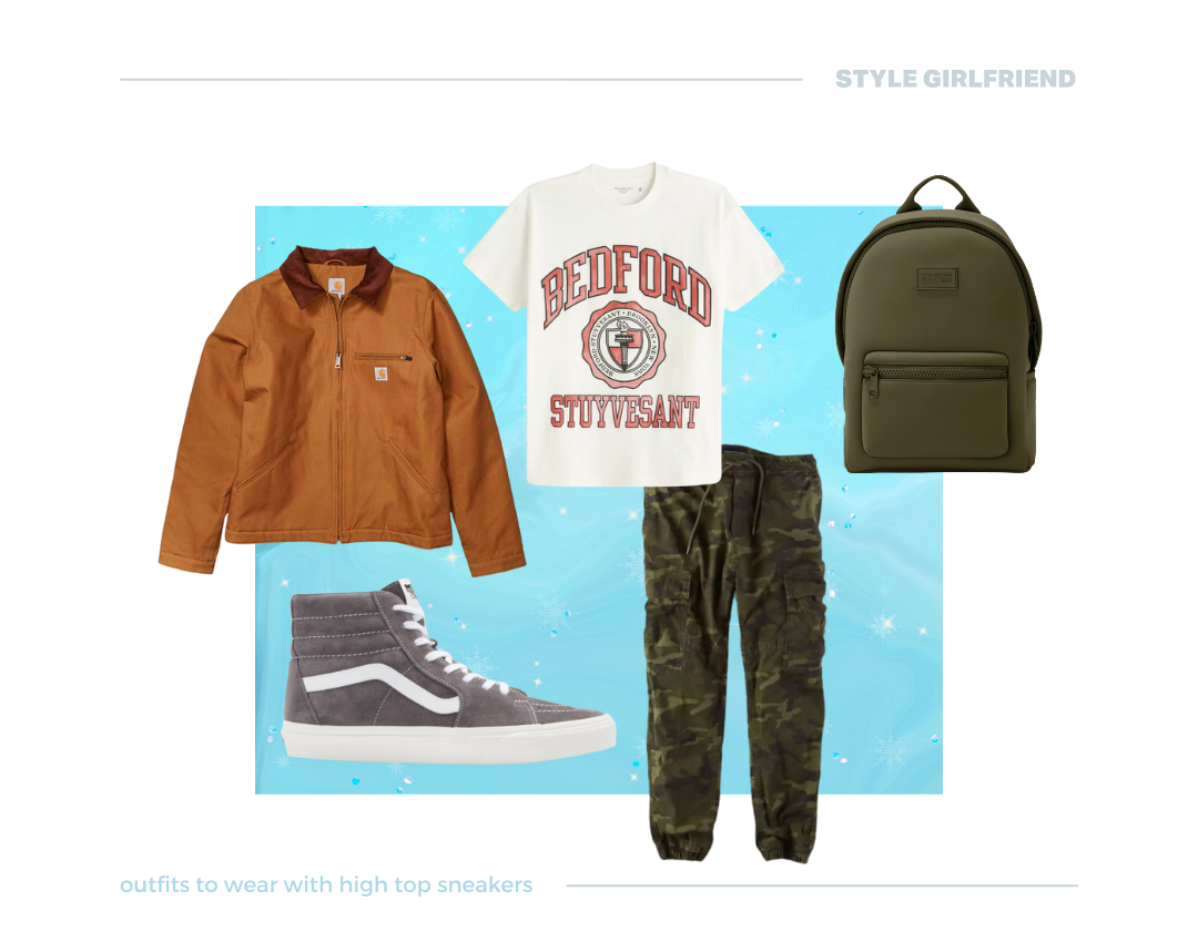 High cut cheap sneakers outfit