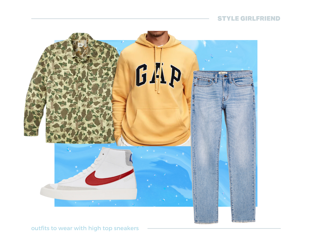 High cut cheap sneakers outfit