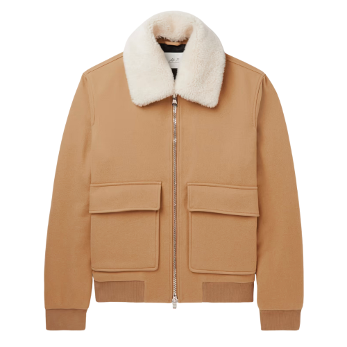 mr p shearling trimmed jacket