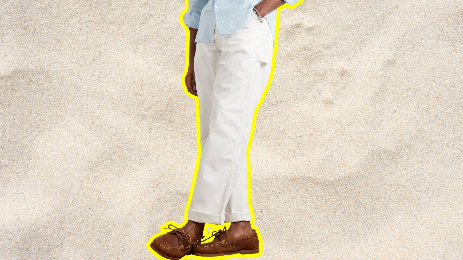 lower half of a man wearing white jeans for article about men's summer style upgrades for 2024