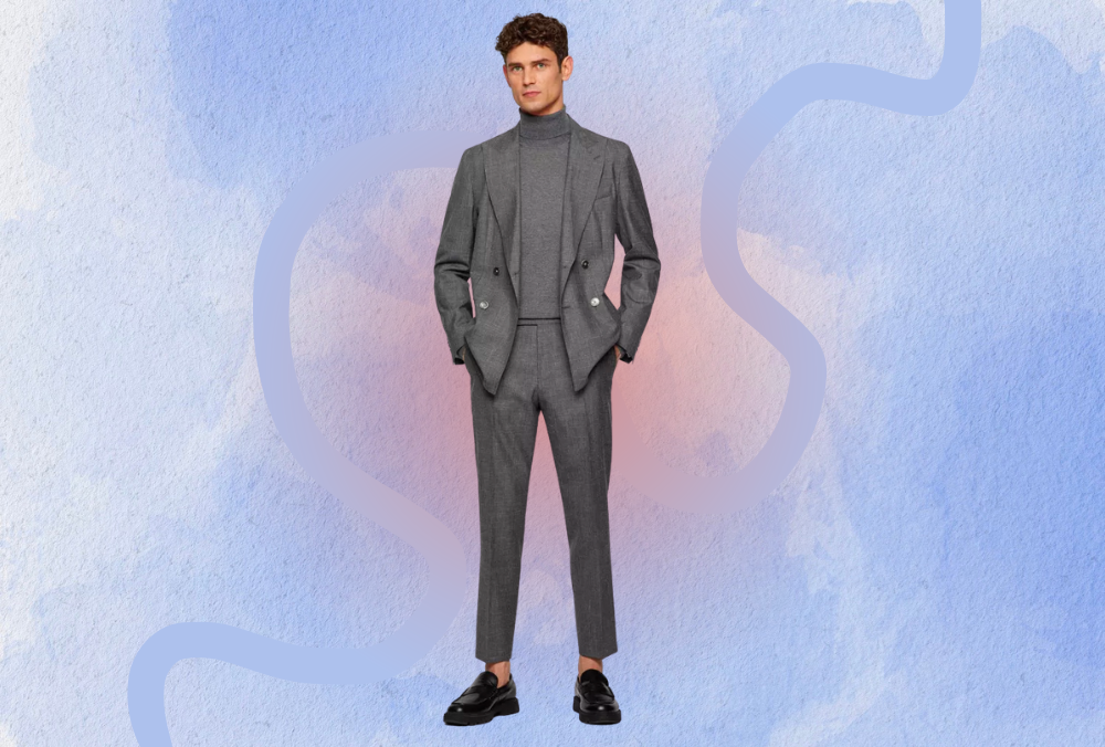 how to wear a turtleneck with a suit
