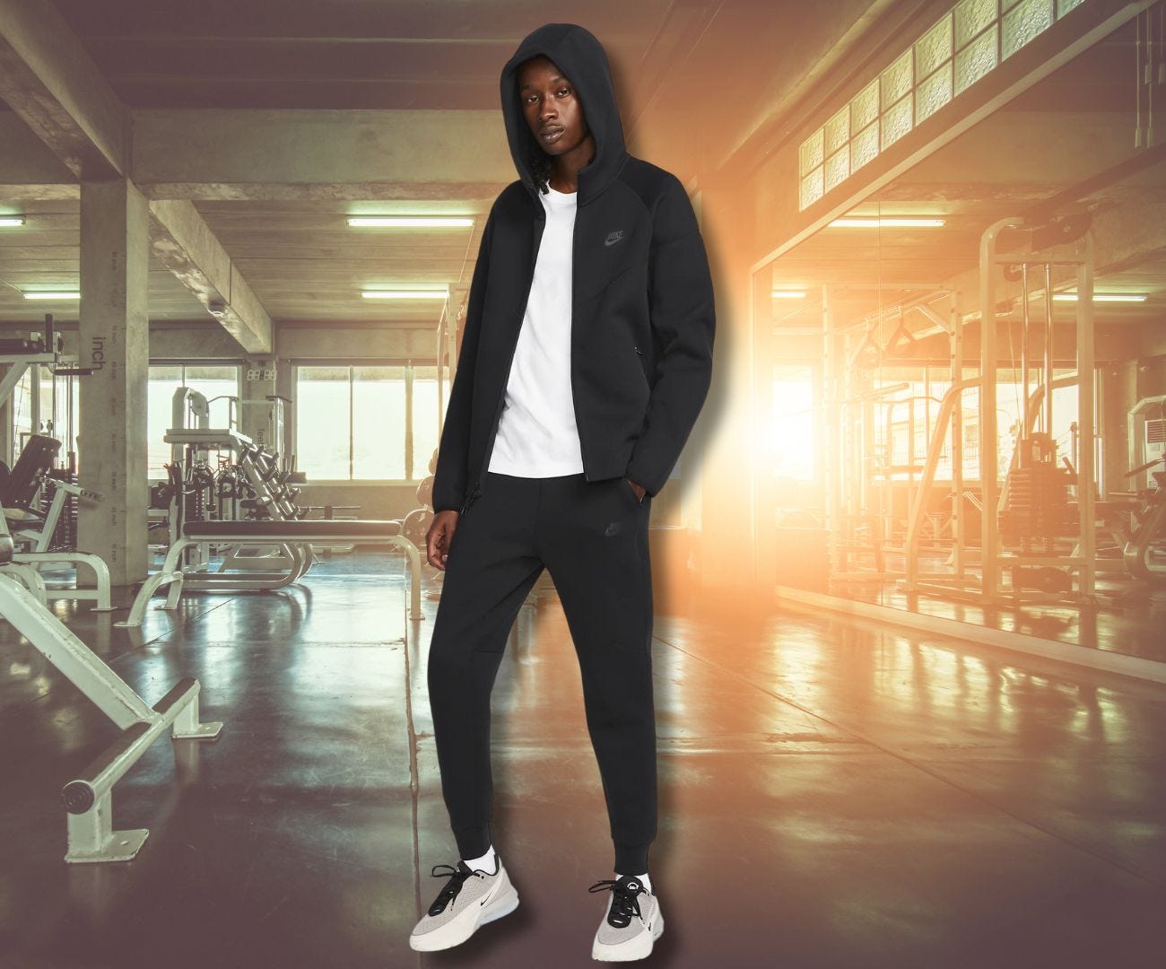 Mens black best sale nike tech suit