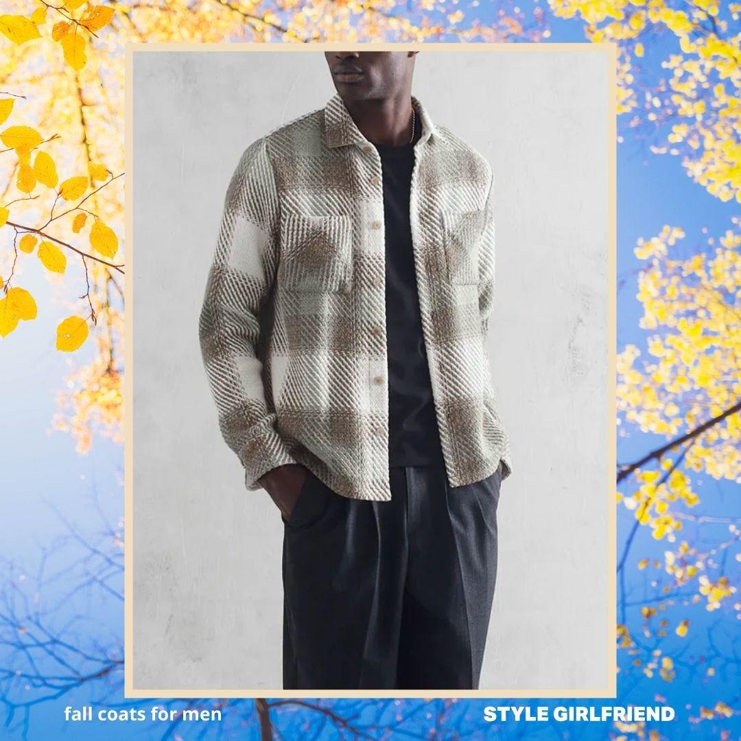 Wax London Whiting Overshirt Sage/Ecru Ombre Check