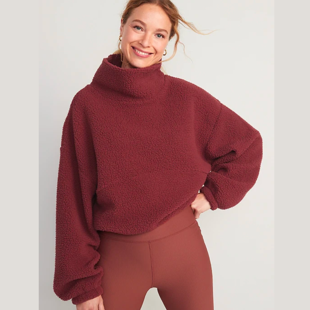 old navy sherpa fleece top