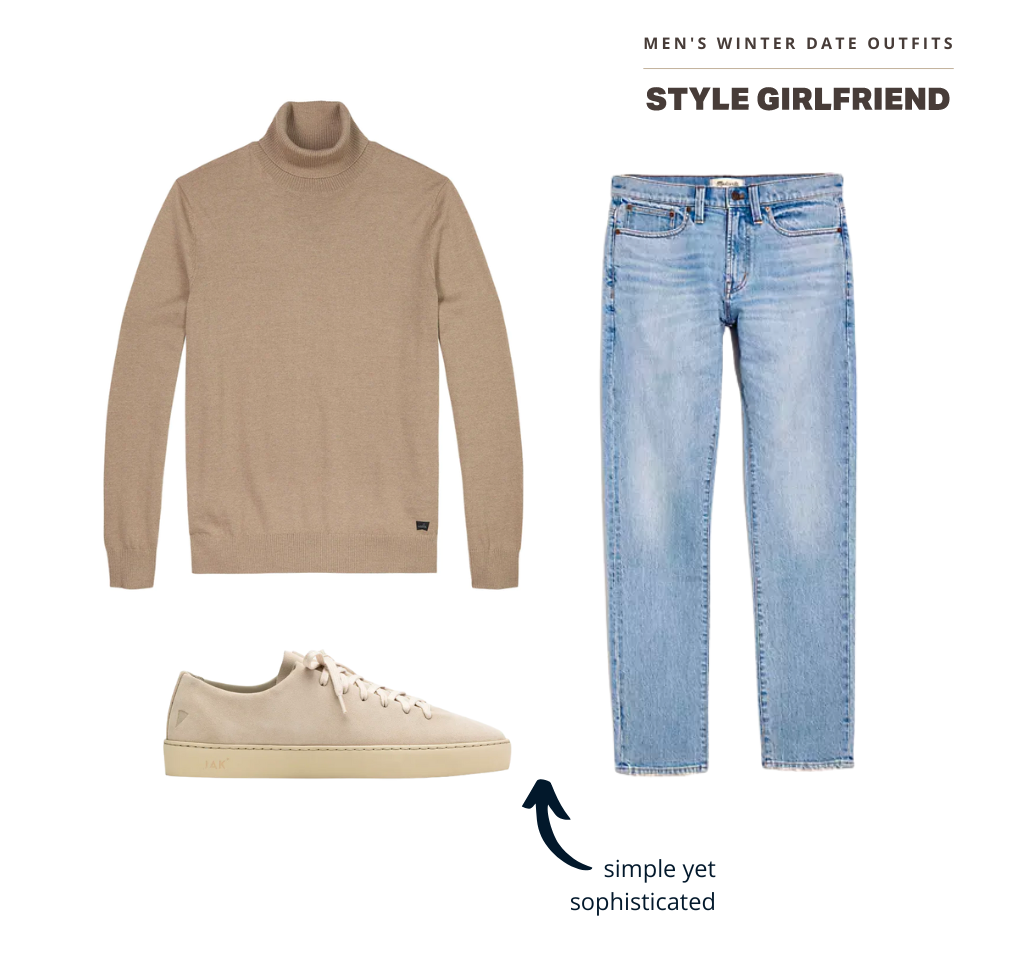 men's winter date outfit with turtleneck