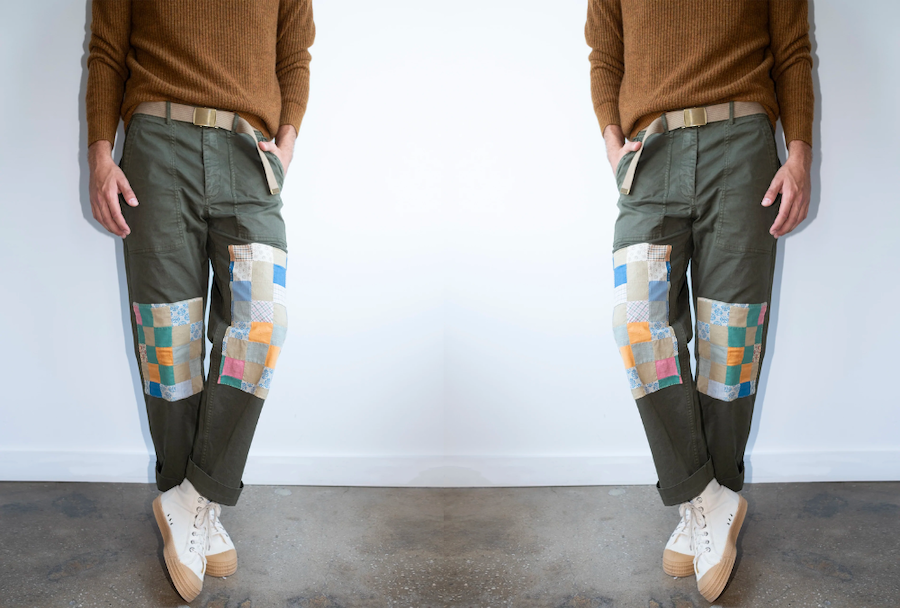 Patchworked Portrait Denim Pants - Men - Ready-to-Wear