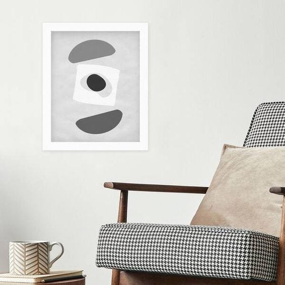 Abstract Nature Shapes Framed Abstract Art Print 22 in. x 18 in.
