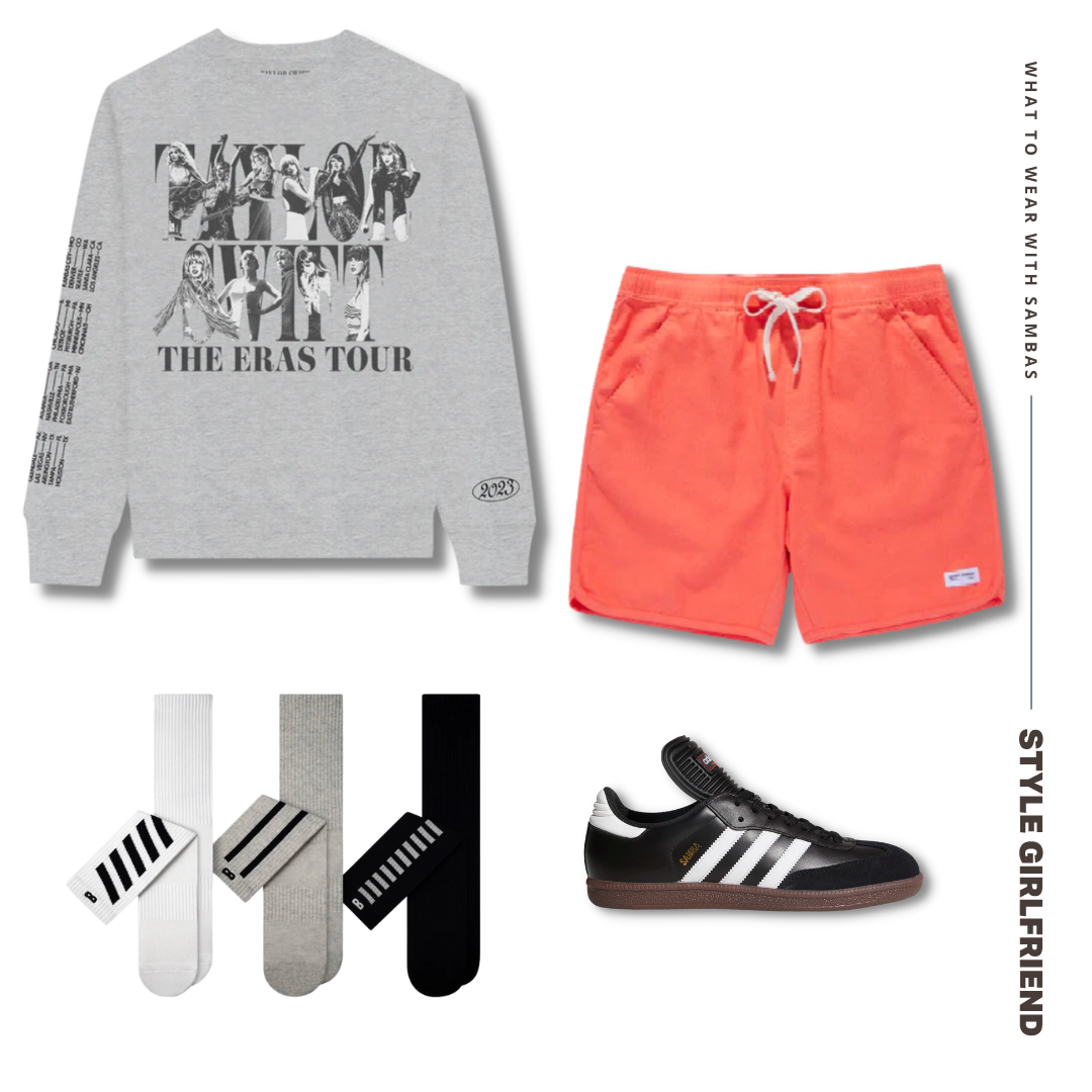 adidas sambas sneakers outfit with shorts
