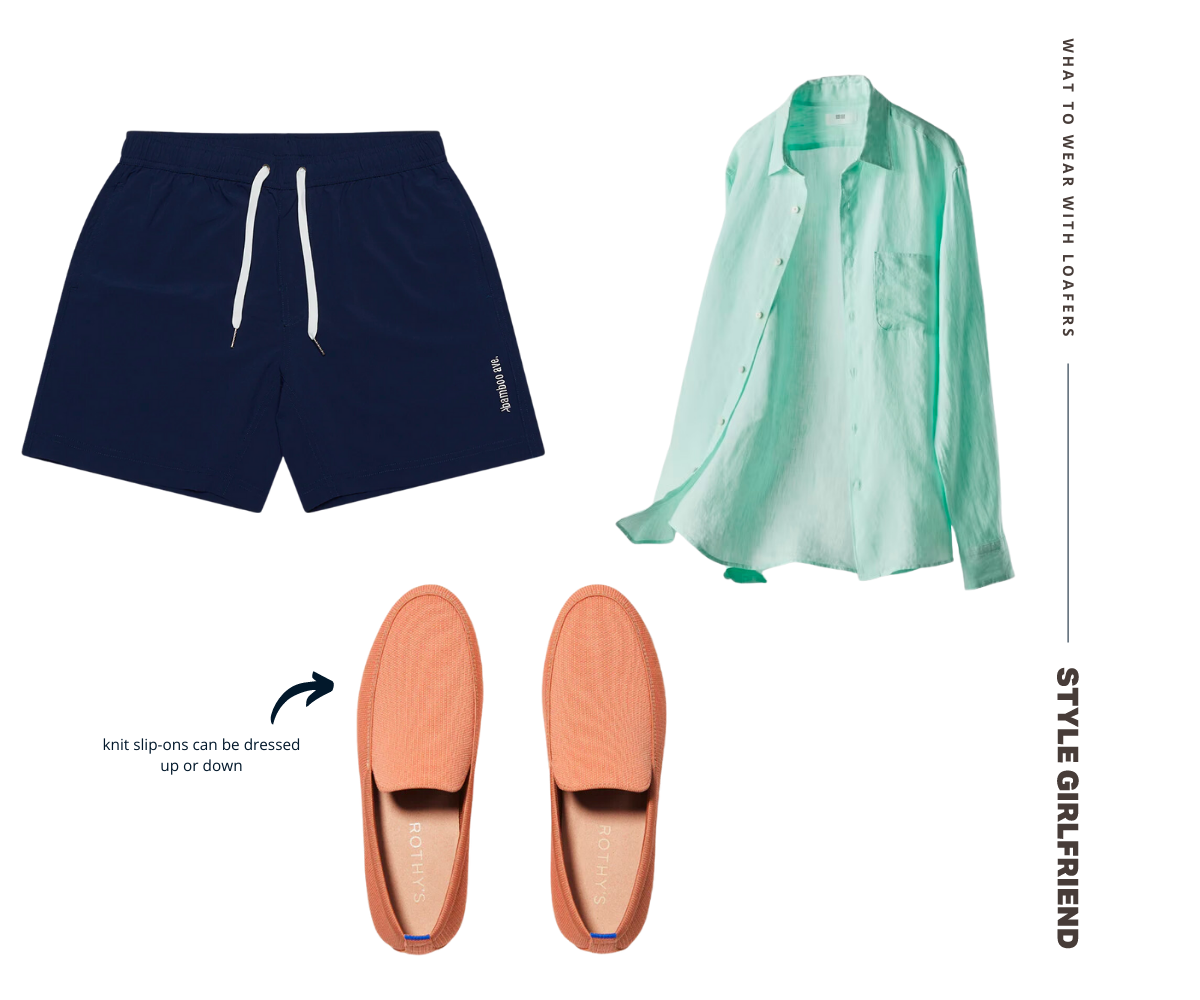 men's loafer outfits with shorts