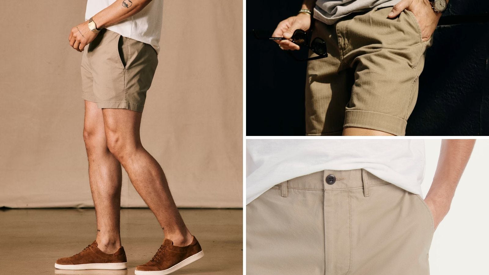 trio of the best men's chino shorts 2024