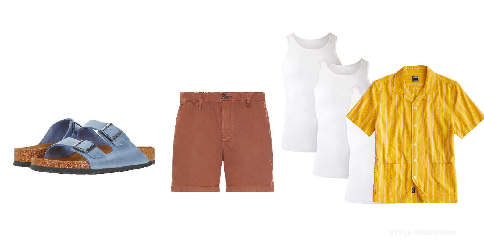 light blue and yellow outfit for men, blueberry milk trend