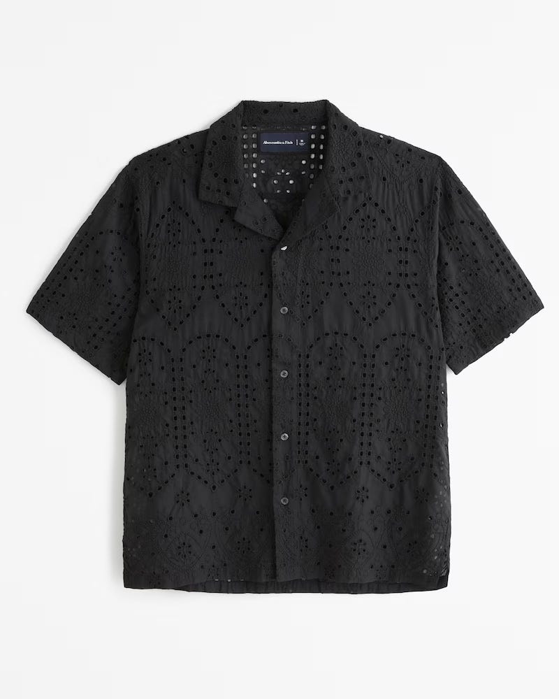 abercrombie black short sleeve shirt