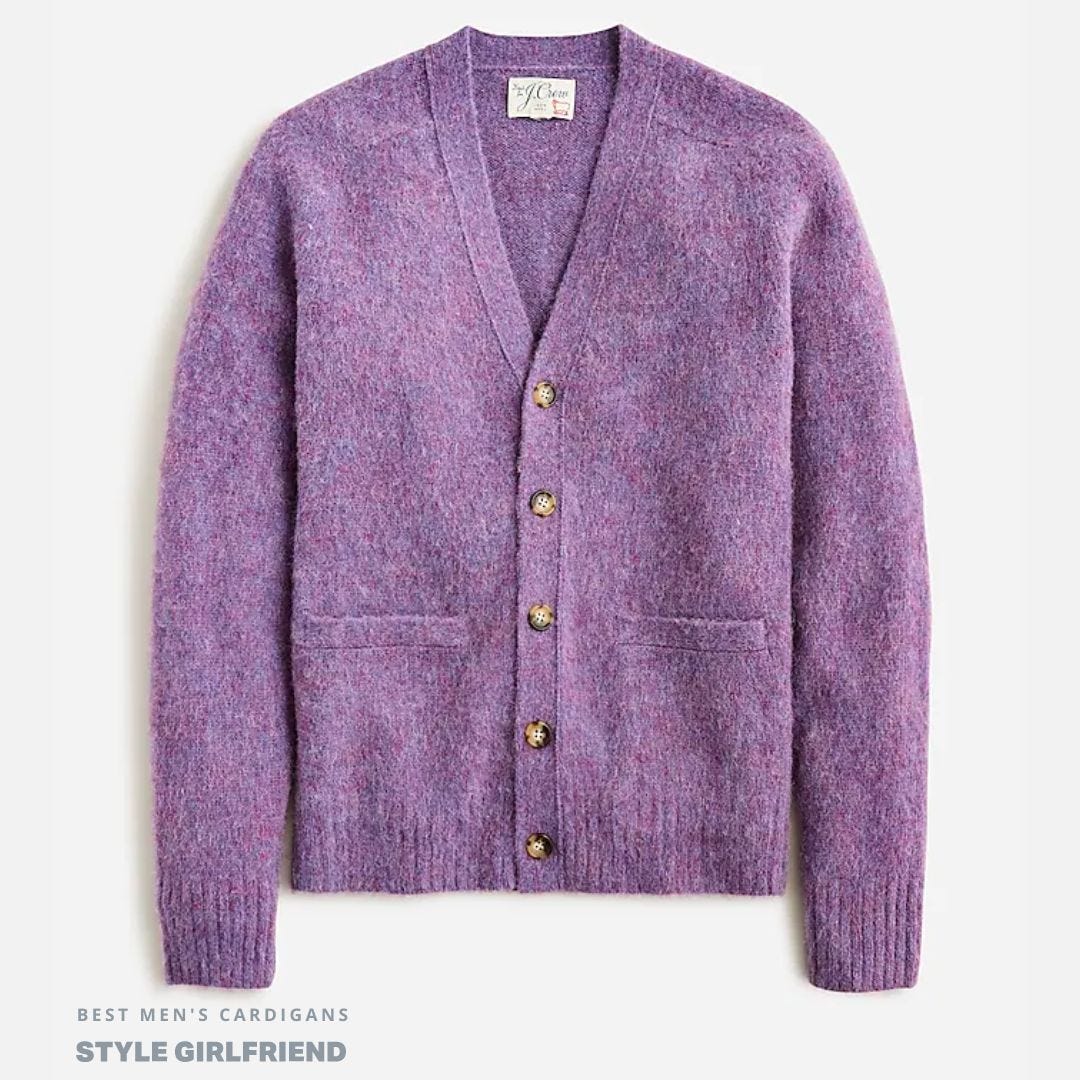 Mens purple hot sale cardigan sweater