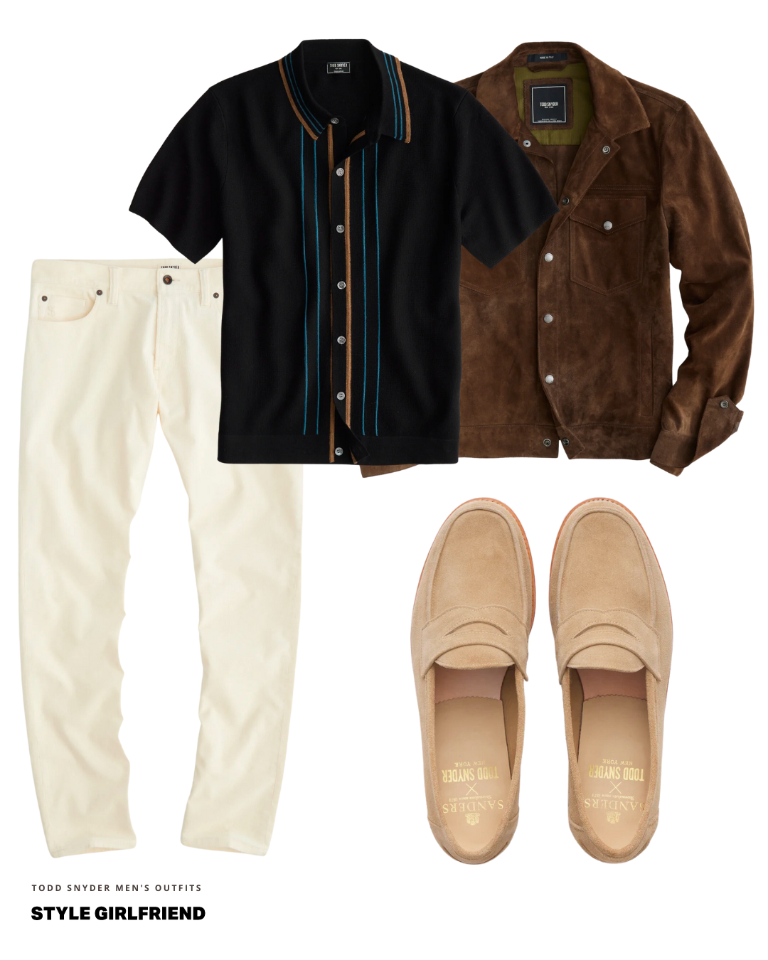 todd snyder fall outfit with suede jacket