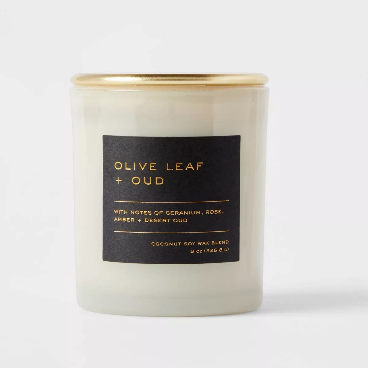 Target olive leaf and oud candle, favorite candle scents for men