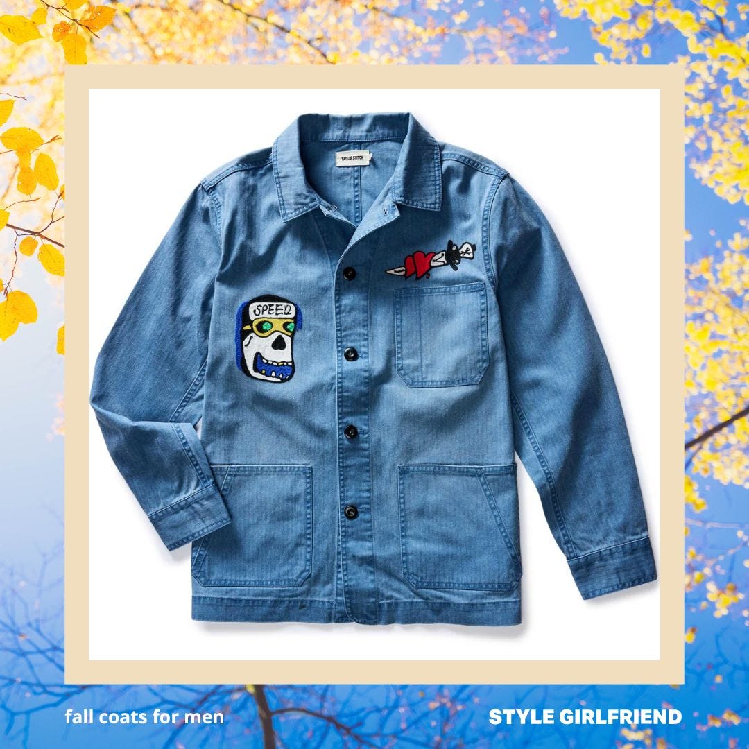 taylor stitch blue ojai jacket with patches