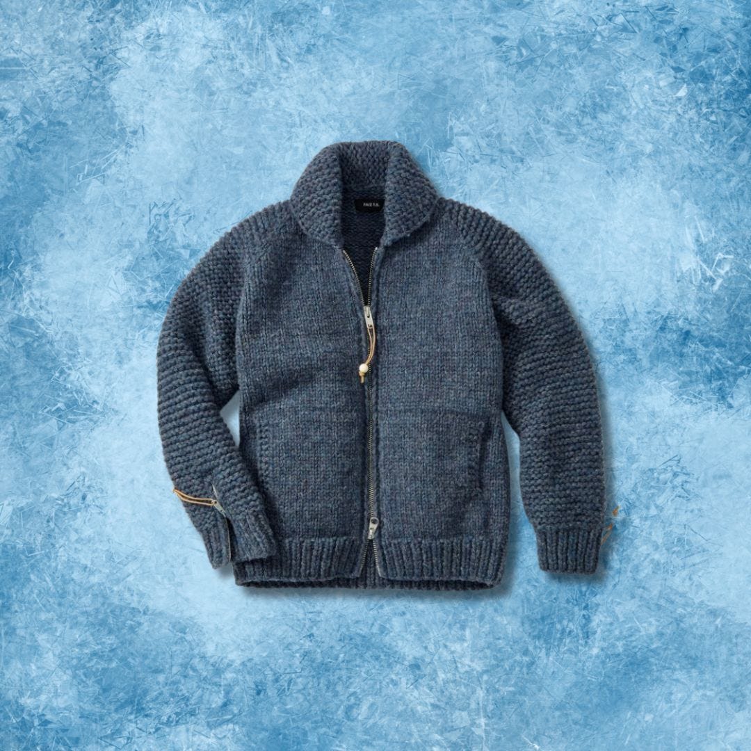 heavyweight moto knit sweater, huckberry gifts for him