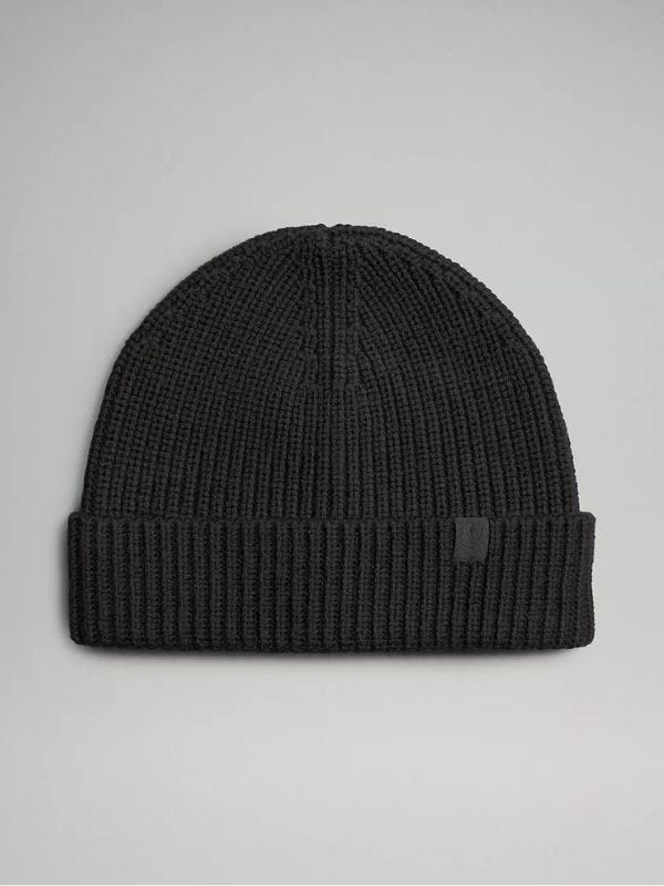 black knit beanie