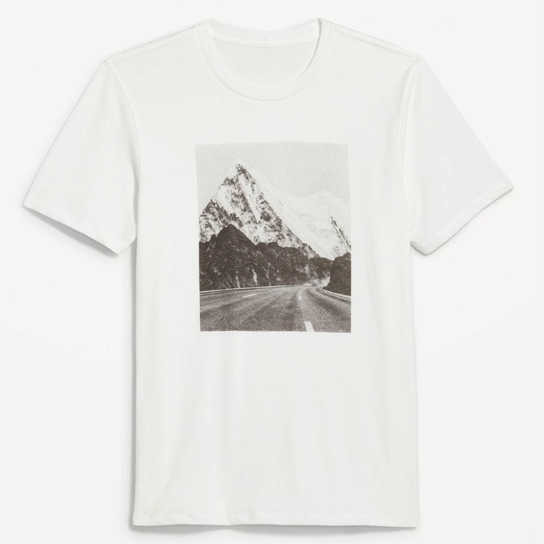 old navy graphic t-shirt with mountain