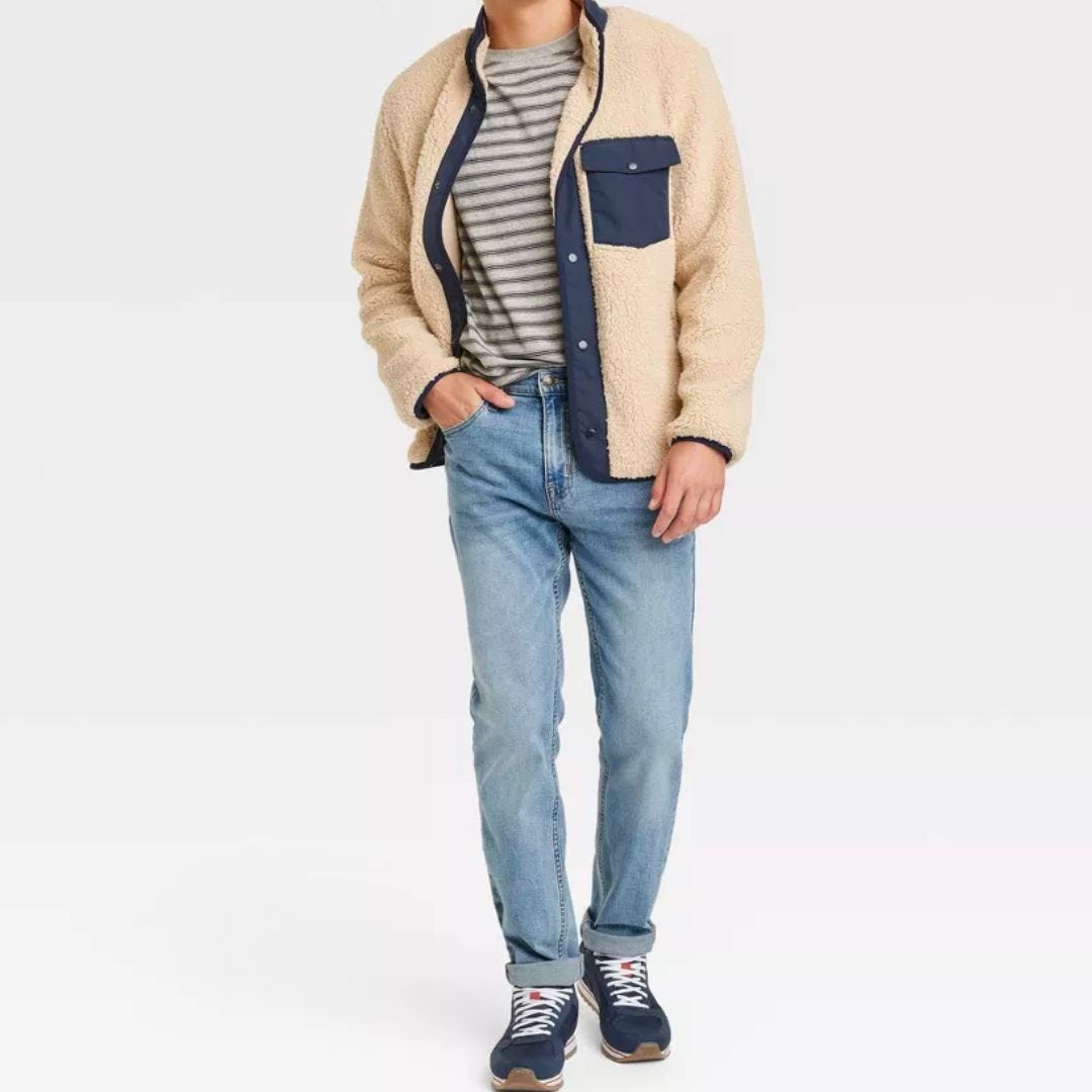 target off-white goodfellow sherpa jacket