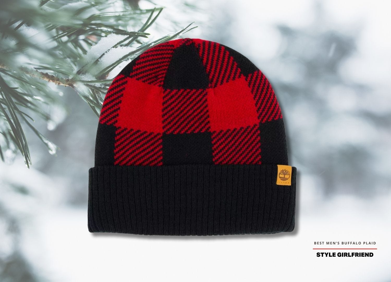 timberland buffalo plaid beanie