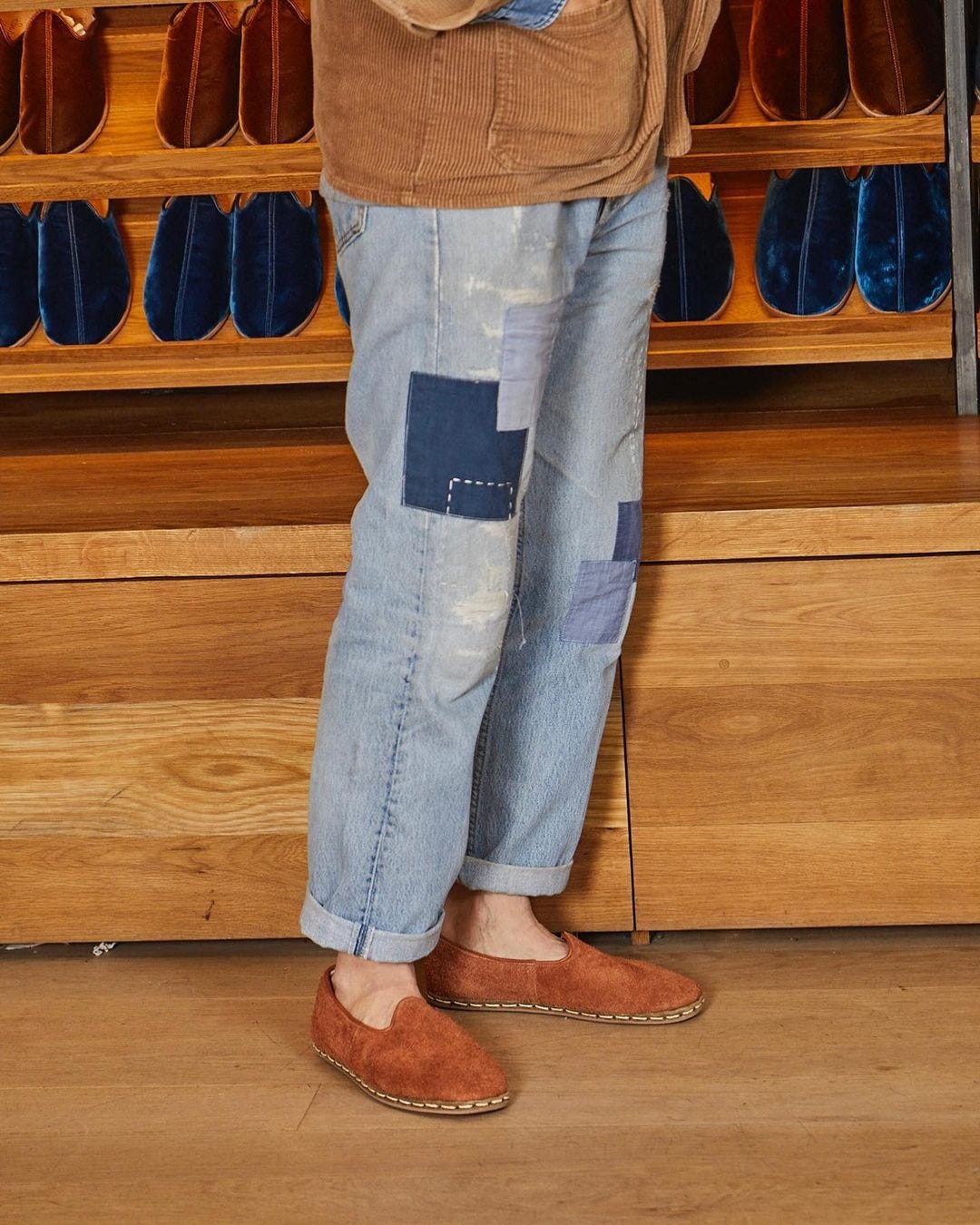 men's patchwork jeans