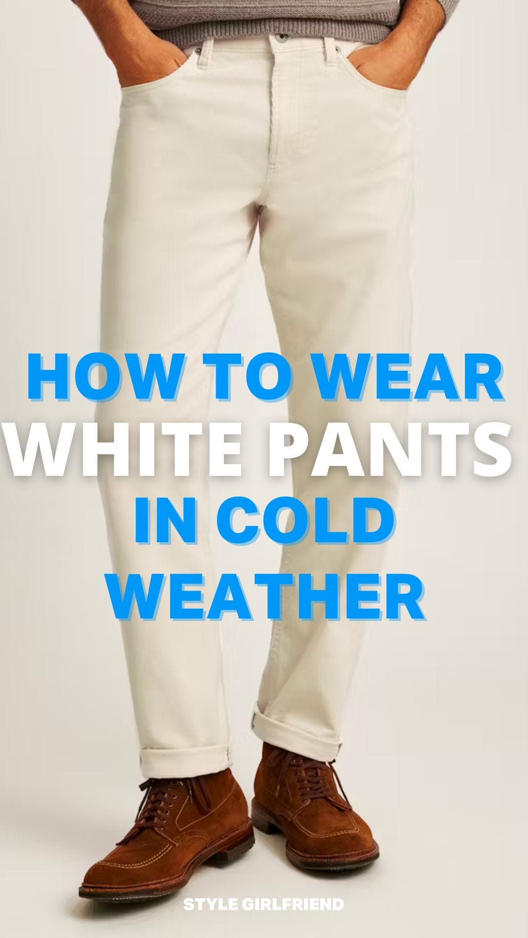 men's winter white pants outfits