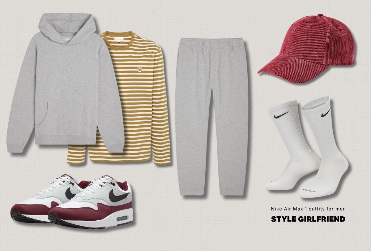 nike air max 1 outfit with sweatsuit