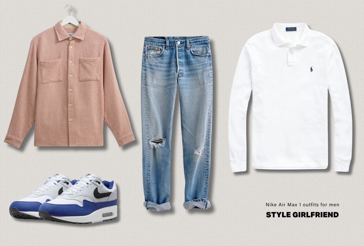 nike air max 1 outfit jeans with overshirt, air max outfit 1 men