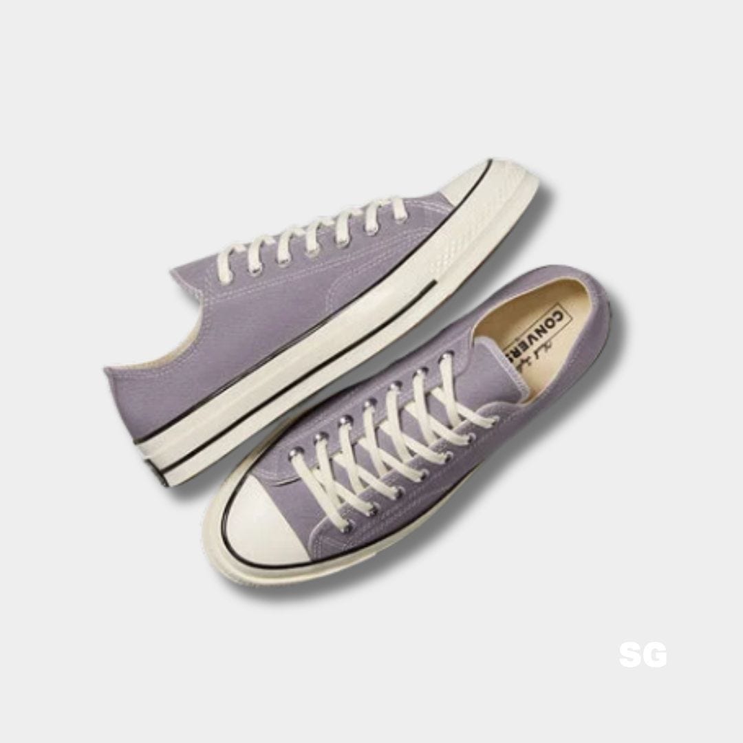 converse lavender low-top sneakers