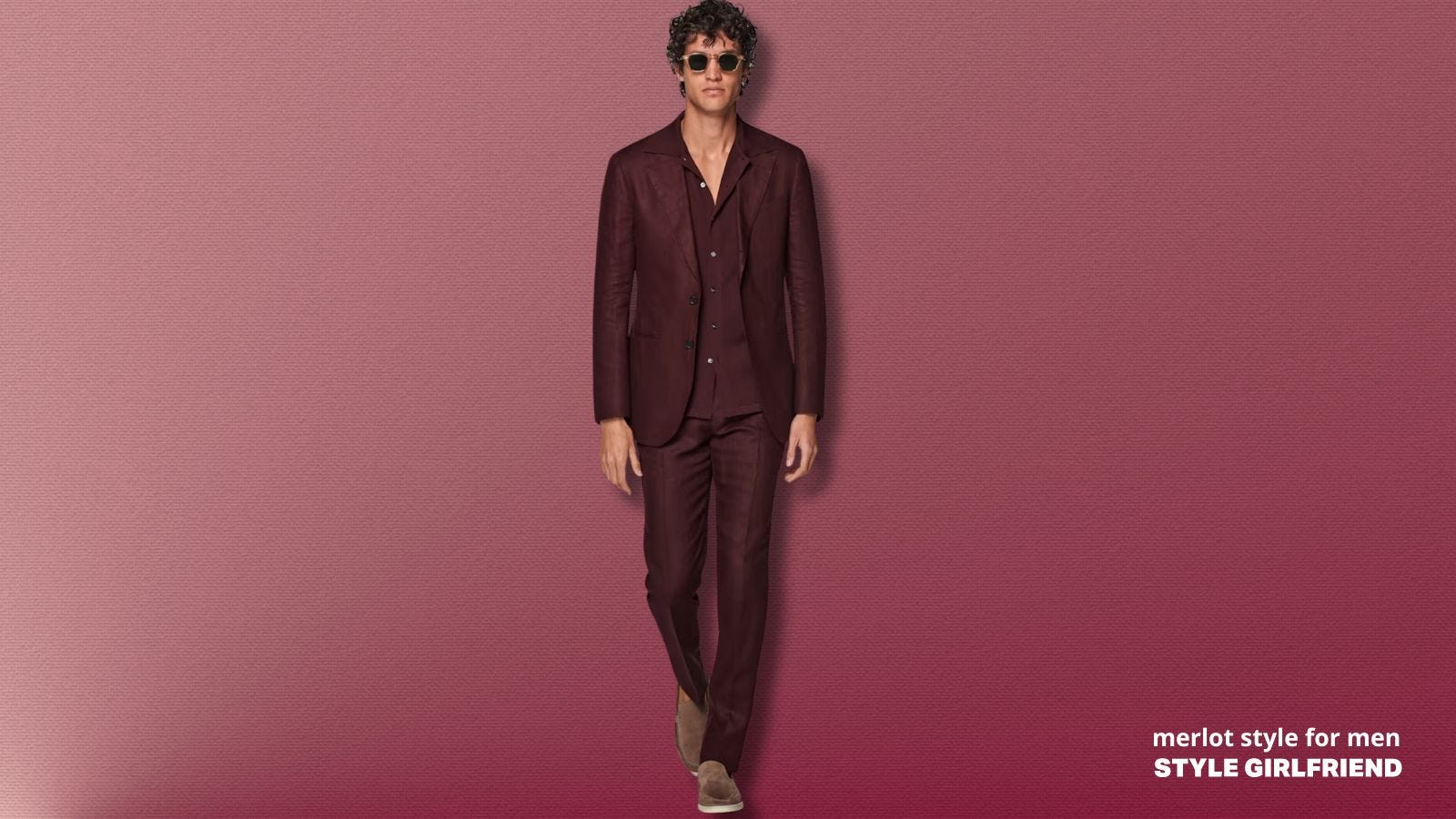 suitsupply havana burgundy linen suit