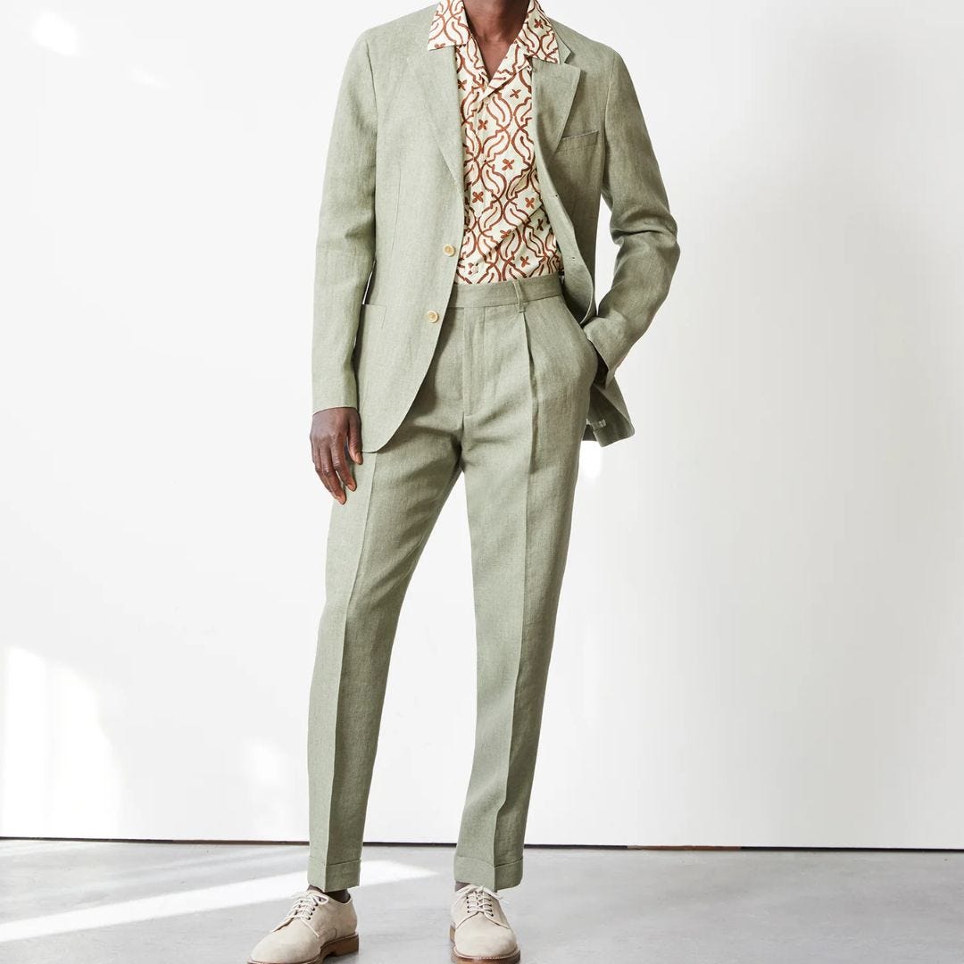 TODD SNYDER ITALIAN LINEN MADISON SUIT IN LIGHT SAGE