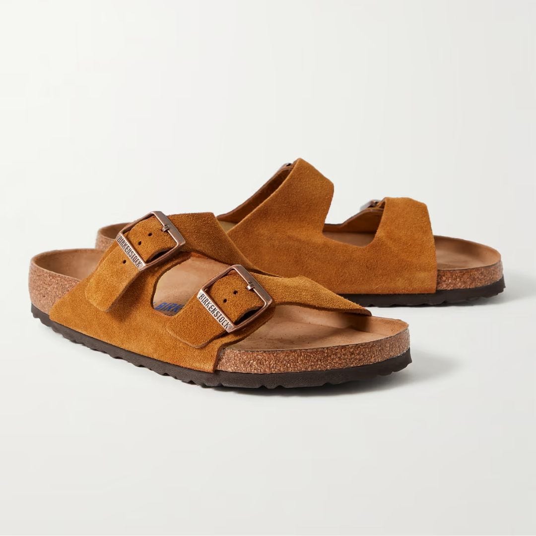 product image of birkenstock brown suede arizona sandals