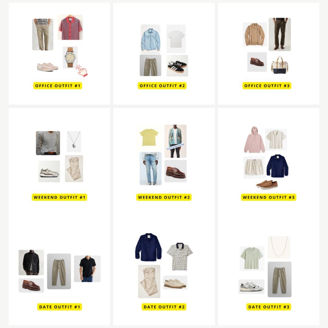 styling service image of curated outfits for men