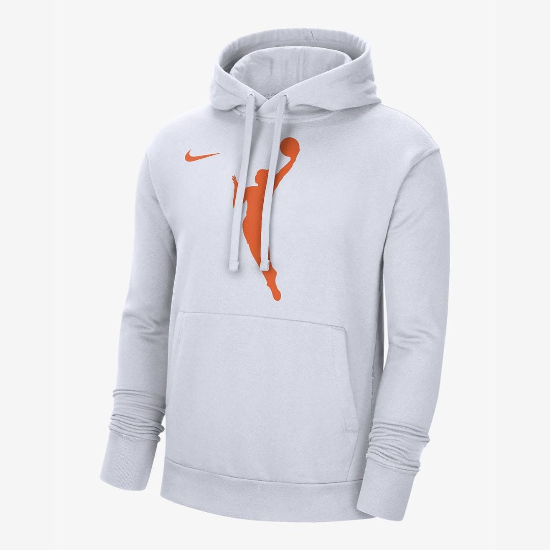 Orange Logo Light Gray WNBA Hoodie