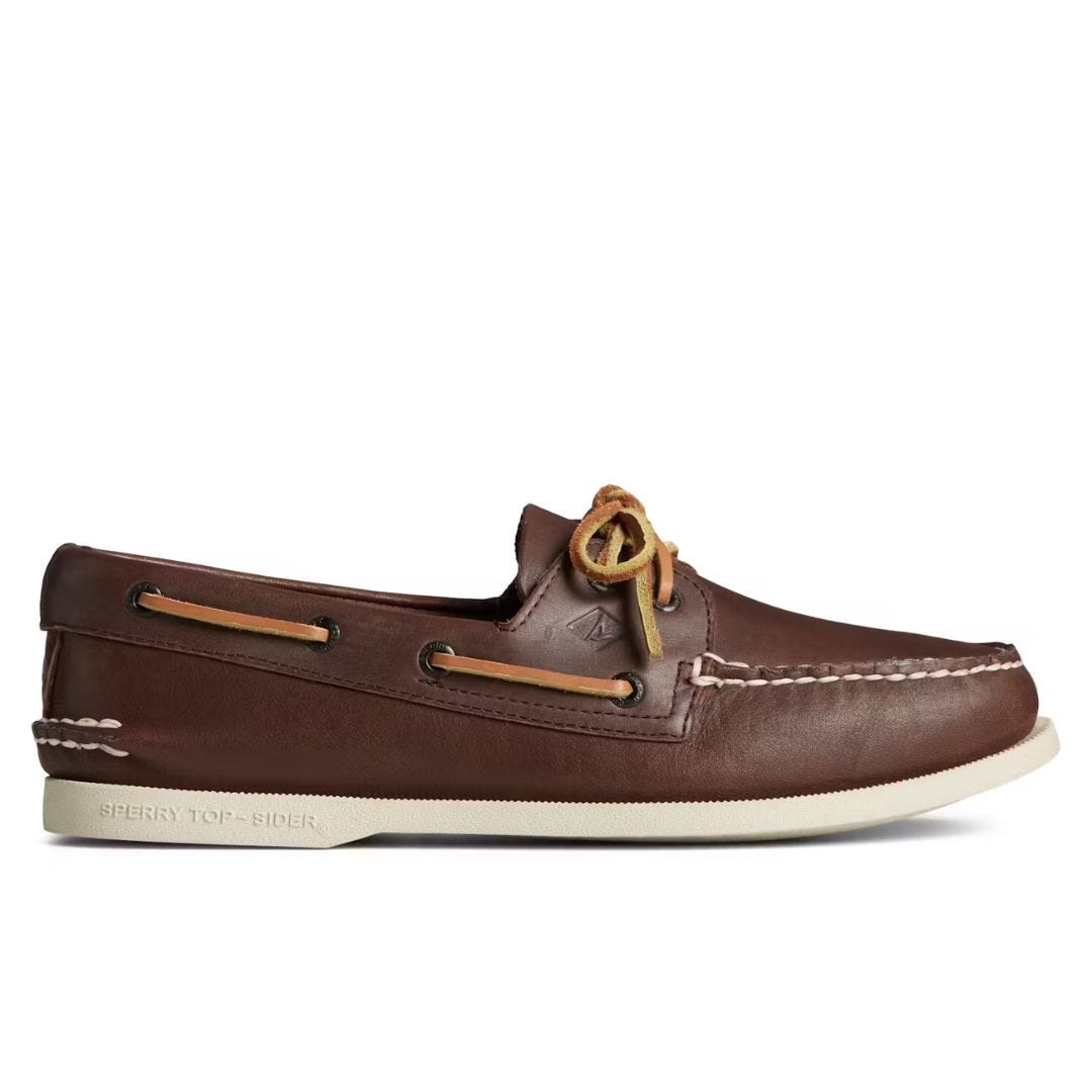 sperry brown leather boat shoe