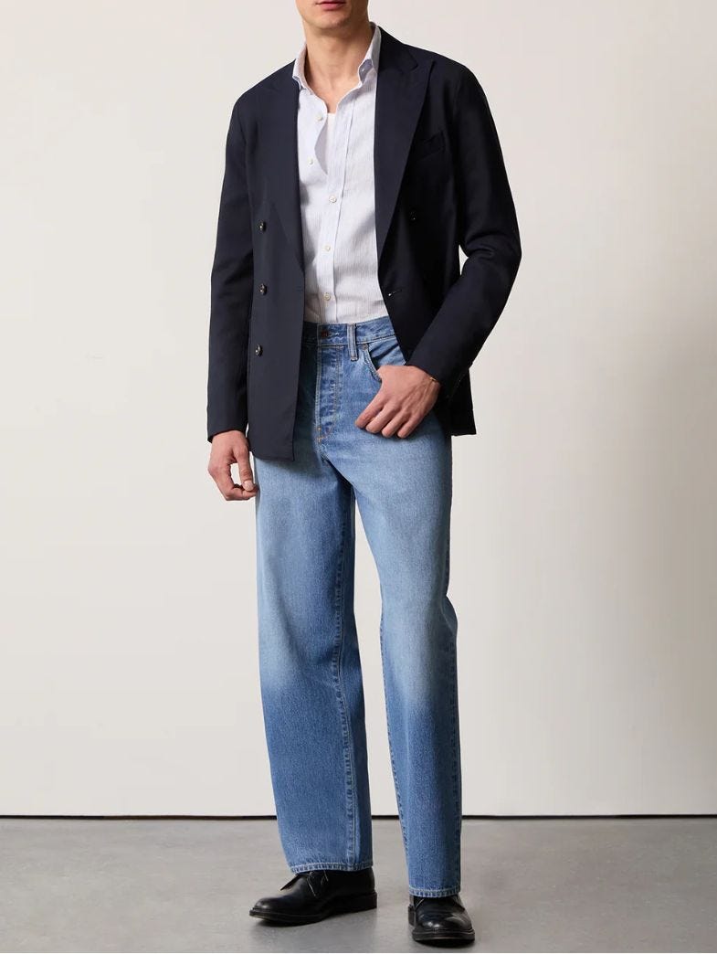 Man with blazer and jeans best sale