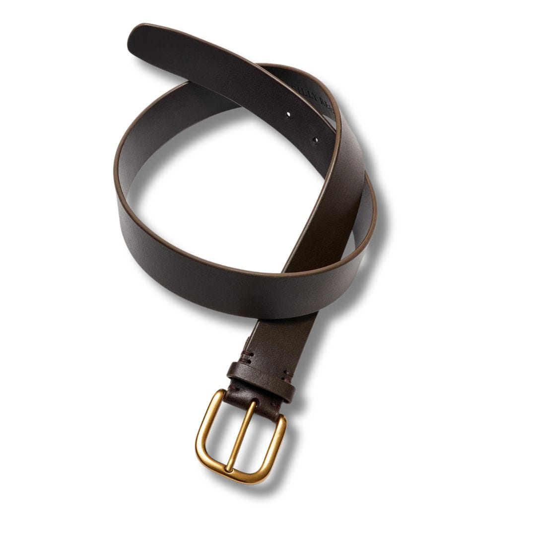 looped brown leather belt