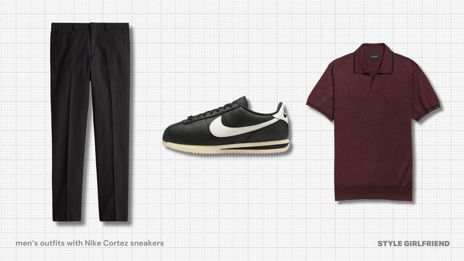 Black nike cortez outfit men best sale