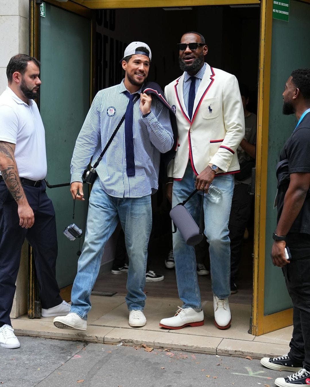 Devin Booker and LeBron James in Paris for the 2024 Olympics Opening Ceremony