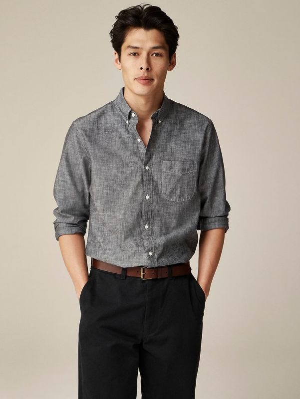 Dark grey shirt outfit men online